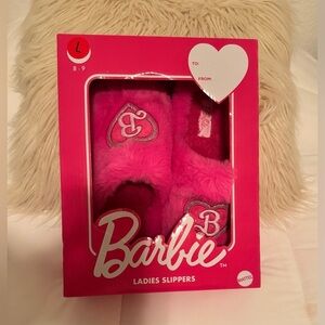 Barbie Ladies Pink Memory Foam Slippers Indoor/outdoor, Slip-on